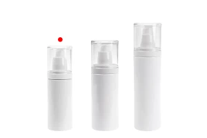 Plastic (PET) white bottle 100 ml with cream pump and transparent cap-image_group