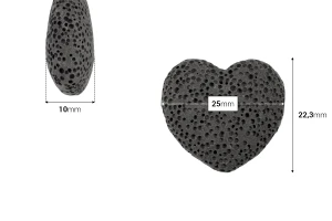 Lavastein-Diffusor in Herzform in verschiedenen Farben – 10 Stück-bildabmessungen