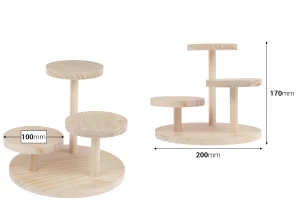 Supporto in legno 200x170 mm (diametro di ogni base 100 mm)-dimensioni_immagine