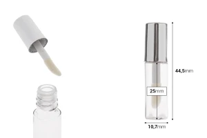 Ακρυλική διάφανη θήκη για lip gloss 1,2 ml με καπάκι και αποστραγγιστήρα - 12 τεμάχια-εικόνα_διαστάσεις