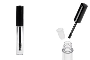 Flacone e pennello per mascara da 1,5 ml con tappo nero e gocciolatoio - 12 pezzi-immagine_prodotto