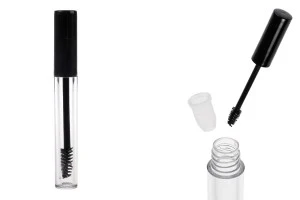 Flacone e pennello per mascara da 3 ml con tappo nero e scolapiatti - 12 pezzi-εικόνα_προϊοντική