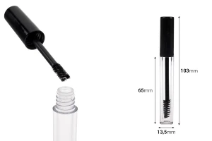 Flacone e pennello per mascara da 3 ml con tappo nero e scolapiatti - 12 pezzi-εικόνα_διαστάσεις