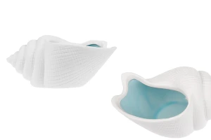 Dekorativer Keramikbehälter in Muschelform, 140 x 90 x 65 mm, für Kerzen-produktbild