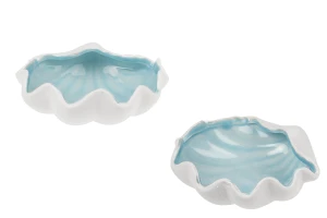 Dekorativer Keramikbehälter in Muschelform, 120 x 120 x 40 mm, für Kerzen-produktbild