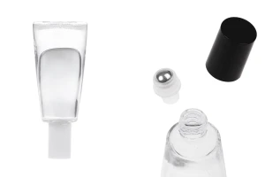 Flacon roll-on en verre de 10 ml, de forme tubulaire, avec bille métallique-photo_produit