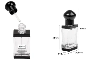 Μπουκαλάκι διάφανο 5 ml γυάλινο με βελόνα και καπάκι-εικόνα_διαστάσεις