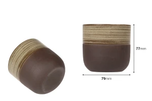 Ceramic decorative vase 79x77 mm in brown color for candle-image_dimensions