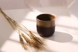 Ceramic decorative vase 79x77 mm in brown color for candle-image_group