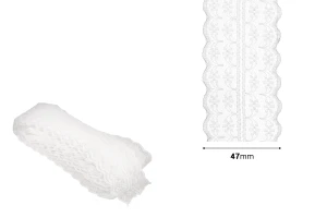 Pizzo in poliestere con una larghezza di 47 mm - 10 metri-dimensioni_immagine
