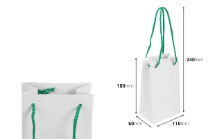 Sac cadeau en papier blanc 110 x 60 x 180 mm avec cordon - 20 pcs-photo_dimensions