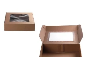 Scatola da confezione in carta kraft con finestra 300x300x70 mm – 20 pz-εικόνα_προϊοντική