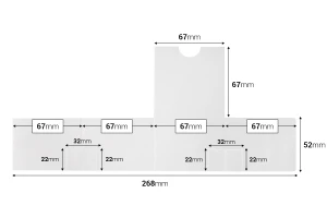 Κουτάκι συσκευασίας από χαρτί κραφτ 70x70x95 mm με καφέ έξω πλευρά και λευκό εσωτερικά - 50 τμχ-5