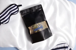 Σακουλάκια κραφτ τύπου Doy Pack, με κλείσιμο "zip", παράθυρο και δυνατότητα σφράγισης με θερμοκόλληση 120x40x180 mm - 100 τμχ-εικόνα_σύνθεση