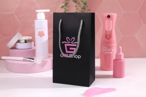 Gift bag 110x60x200 mm in black MAT with gray cotton cord - 10 pcs-image_group