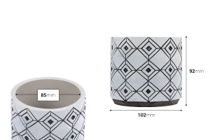 Decorative cement jar 102x92 mm in different designs - 4 pcs-image_dimensions
