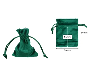 Pochette en velours vert de 70 x 90 mm - Lot de 50-photo_dimensions