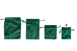 Pochette en velours vert de 70 x 90 mm - Lot de 50-photo_groupe