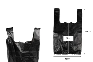 Σακούλα πλαστική 20x32 cm σε μαύρο χρώμα - 100 τμχ-εικόνα_διαστάσεις