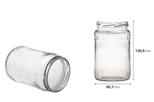 Barattolo cilindrico per miele 580 ml Sfaccettatura - 72 pz-dimensioni_immagine