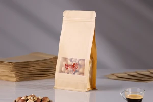 Doy Pack kraft bags 100x60x200mm, with "zip" closure, window, inner and outer transparent lining and possibility of sealing with heat sealing - 50 pcs.-image_group