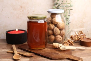 Glass round jar 720ml with gold cap for 1 kg honey - 25 pcs-image_group