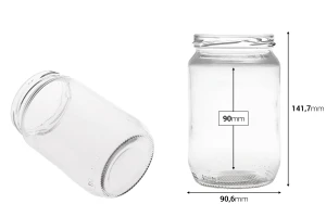 Glass round jar 720ml (for 1 kg honey) - 50 pcs-bildabmessungen