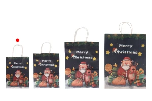 Christmas paper gift bag 150x80x210 mm with handle - 12 pcs-6