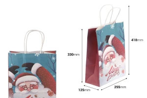 Christmas paper gift bag 255x125x330 mm with handle - 12 pcs-2