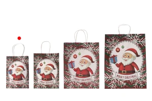 Sac cadeau de Noël 150x80x210 mm avec poignée - 12 pièces-6