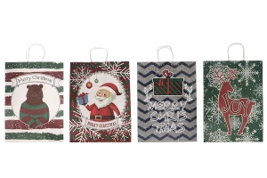 Sac cadeau de Noël 315x115x420 mm avec poignée - 12 pièces-5