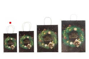 Weihnachtsgeschenktüten aus Papier 150x80x210 mm mit Henkel - 12 Stück-5