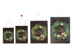 Weihnachtsgeschenktüten aus Papier 185x95x255 mm mit Henkel - 12 Stück-5