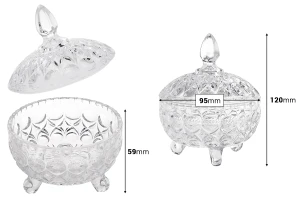 3-footed embossed round glass candy bowl in size 120x95 mm-image_dimensions