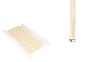 Treccia decorativa  a grograin in iuta, di colore avorio, con una larghezza di 10 mm (10 metri al pezzo).-dimensioni_immagine