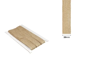 Decorative grosgrain gold woven hessian trim, 23 mm wide (one piece is 10 meters long)-image_dimensions