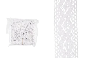 Cotton bobbin white lace trim, width 45 mm - length 10 meters each piece-image_product