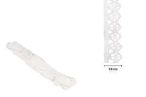 Δαντέλα κοπανέλι βαμβακερή λεπτή off white πλάτος 13 mm - 10 μέτρα το τεμάχιο-εικόνα_διαστάσεις