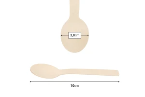 Ξύλινα κουταλάκια - bamboo 10 cm (Συσκευασία 100 τεμαχίων)-εικόνα_διαστάσεις