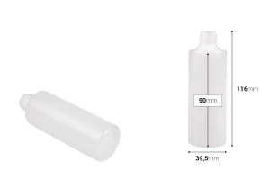 Flacon de 100 ml en plastique translucide PP 20-photo_dimensions