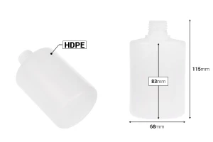 Μπουκάλι 300 ml πλαστικό, ημιδιάφανο (PP24)-εικόνα_διαστάσεις