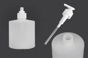 Bouteille en plastique de 500 ml avec pompe 28/410 pour antiseptiques et autres produits de soins-photo_produit