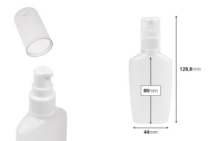 Μπουκαλάκι πλαστικό 60 ml οβάλ με αντλία και καπάκι για αντισηπτικά χεριών ή προϊόντα καθαρισμού-εικόνα_διαστάσεις