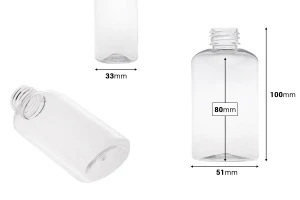 PET-Flasche 100 ml transparent (24/410) - 12 Stück-bildabmessungen