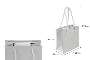 Qese letre për dhurata Krishtlindjesh 150x70x140 mm me spango për dorezë - 12 copë ngjyra të përziera-imazh_dimensione
