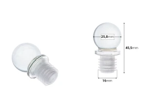 Πώμα γυάλινο σφαιρικό Φ 16-εικόνα_διαστάσεις