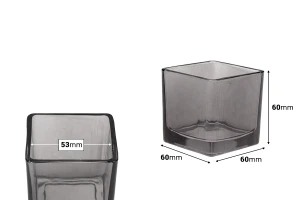 Γυάλινο διακοσμητικό τετράγωνο βάζο 60x60 mm σε διάφορα χρώματα-εικόνα_διαστάσεις
