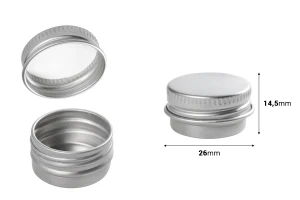 5ml aluminum jar with EPE liner inserted in the cap, available in many colors and in a package with 12 pcs-image_dimensions