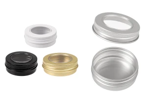 30ml aluminum tin jar with clear top screw lid - available in a package with 12 pcs-image_product