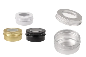 50ml aluminum tin jar with clear top screw lid - available in a package with 12 pcs-image_product